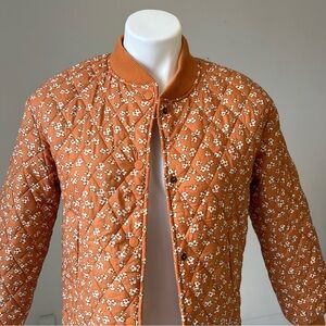 Zara girls Floral Quilted Jacket - Orange